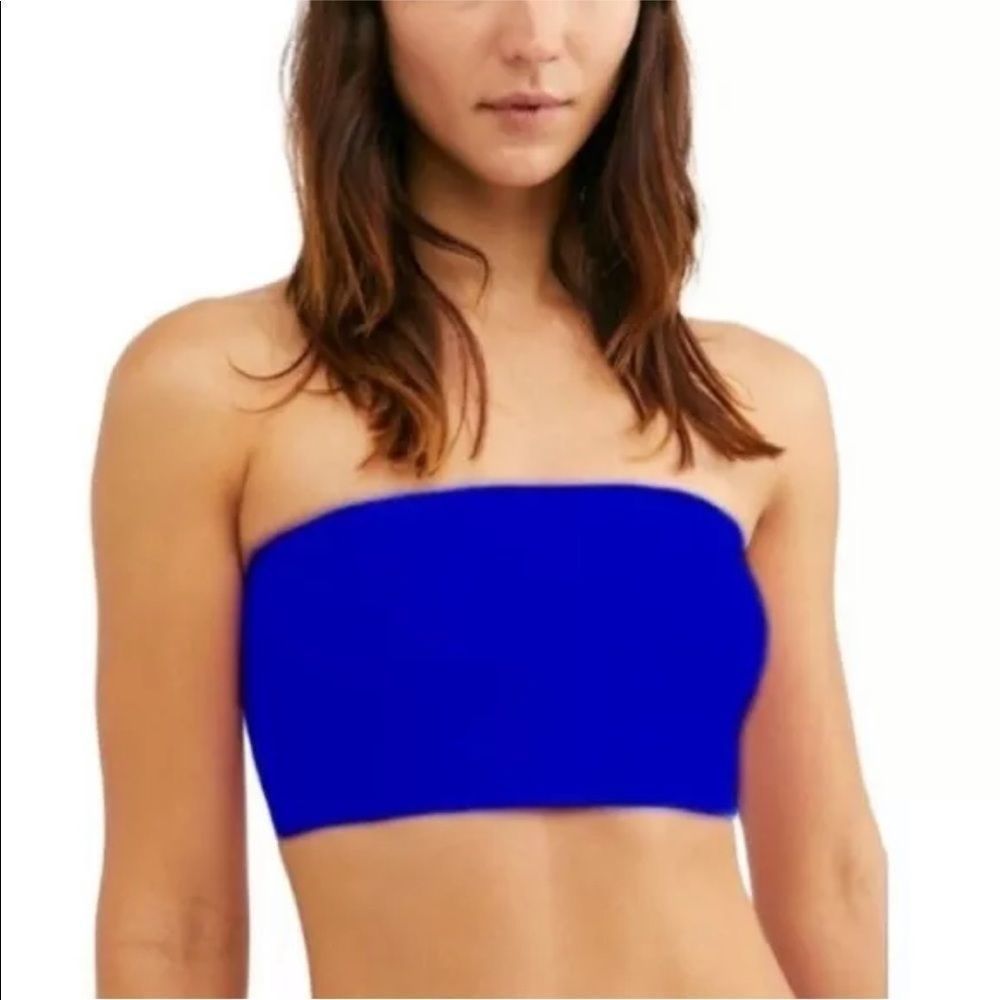 Free People Nina Bandeau Strapless Cobalt Blue - Picture 2 of 7